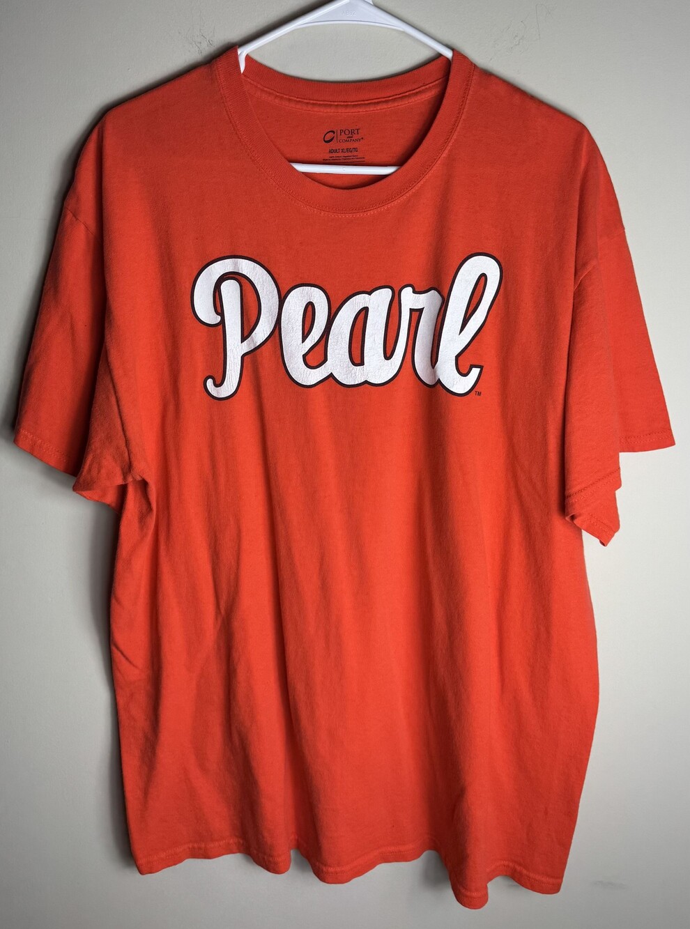 Port and Company Adult XL Orange Cotton T-Shirt 31 Graphic Tee
